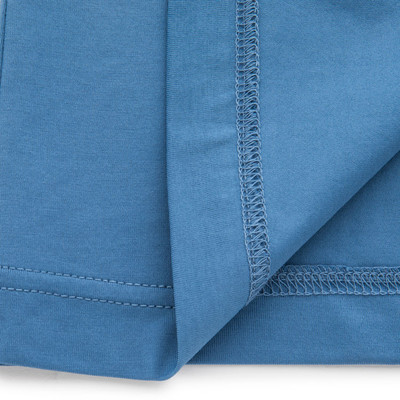 【18秋冬新款】VERRI/VERRI植絨工藝圖案,栩栩生動,圖案效果飽滿的藍(lán)色棉質(zhì)圓領(lǐng)修身款長袖T恤-男士長袖T恤